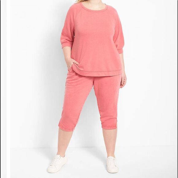 Lane Bryant, Livi Active 3/4-Sleeve Sweatshirt - Rouge Red - Picture 2 of 7